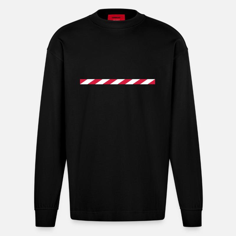 bande de verrouillage - Manches longues bio épais oversize fabriqué en UE - SOLID BLACK