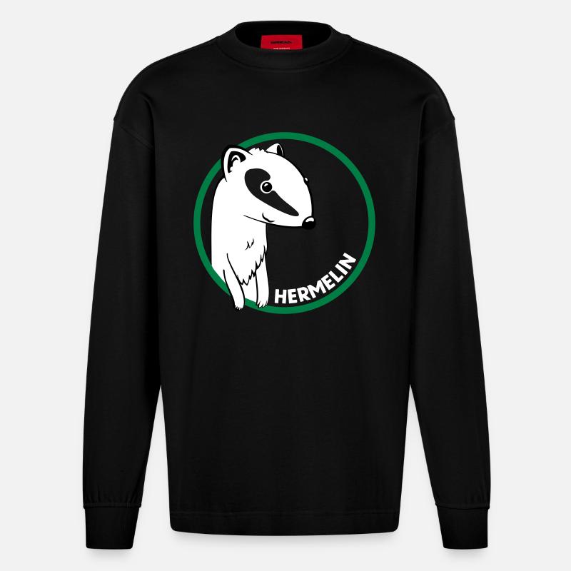 Hermelin - Heavyweight Oversized Organic Langarmshirt Made in EU - SOLID BLACK