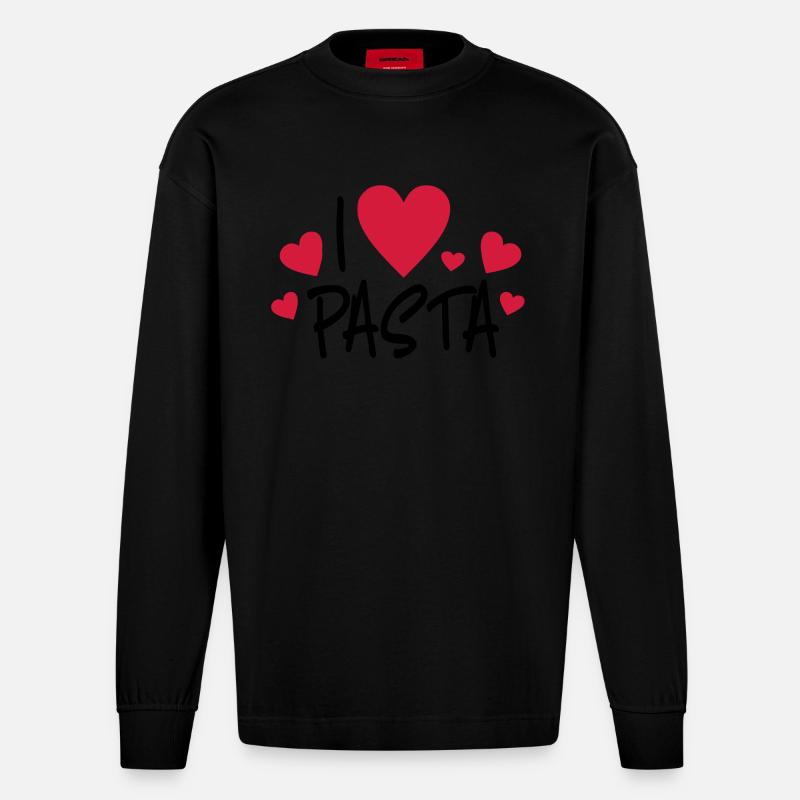 Pasta - Heavyweight Oversized Organic Langarmshirt Made in EU - SOLID BLACK