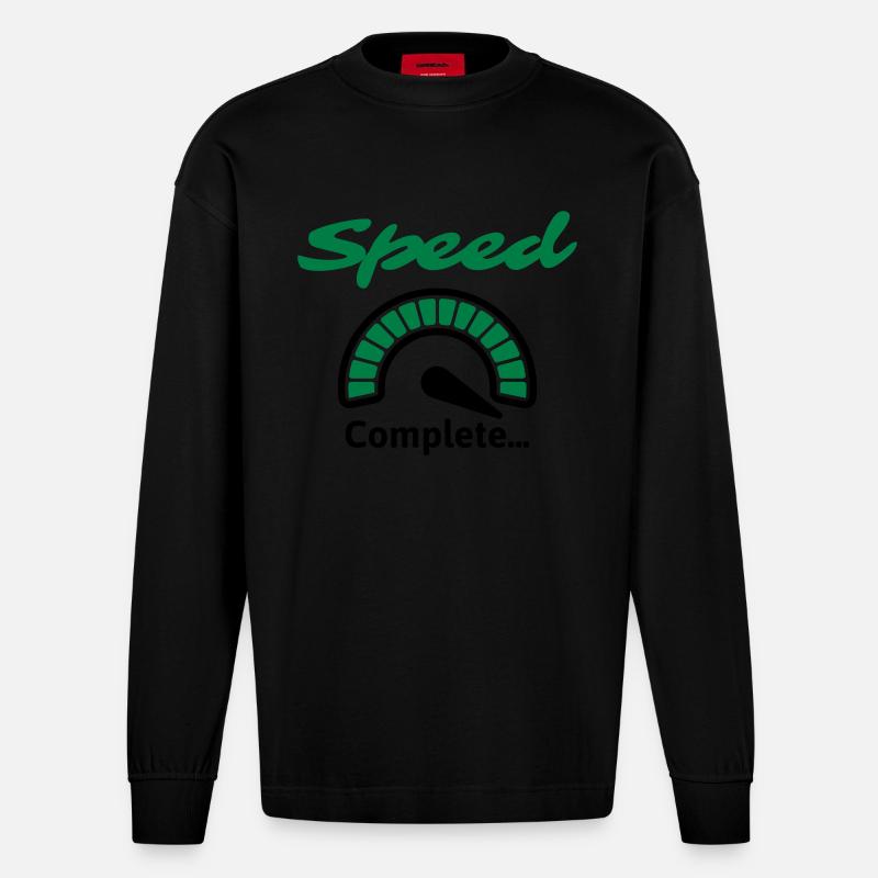 Speed Complete... - Heavyweight Oversized Organic Langarmshirt Made in EU - SOLID BLACK
