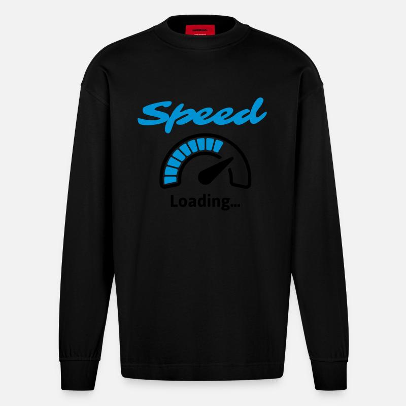 Speed Loading... - Heavyweight Oversized Organic Langarmshirt Made in EU - SOLID BLACK