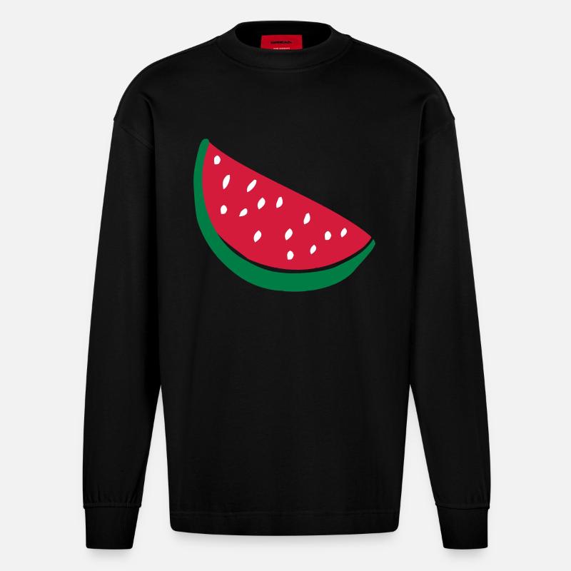 Melone - Heavyweight Oversized Organic Langarmshirt Made in EU - SOLID BLACK