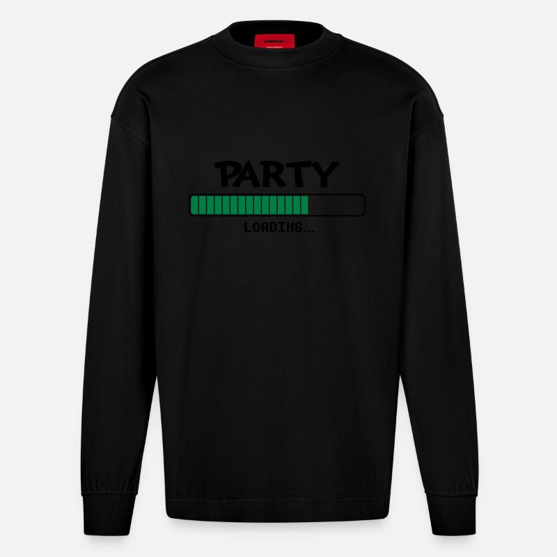 Party loading Ladebalken - Heavyweight Oversized Organic Langarmshirt Made in EU - SOLID BLACK
