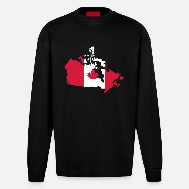 Kanada - Heavyweight Oversized Organic Langarmshirt Made in EU - SOLID BLACK