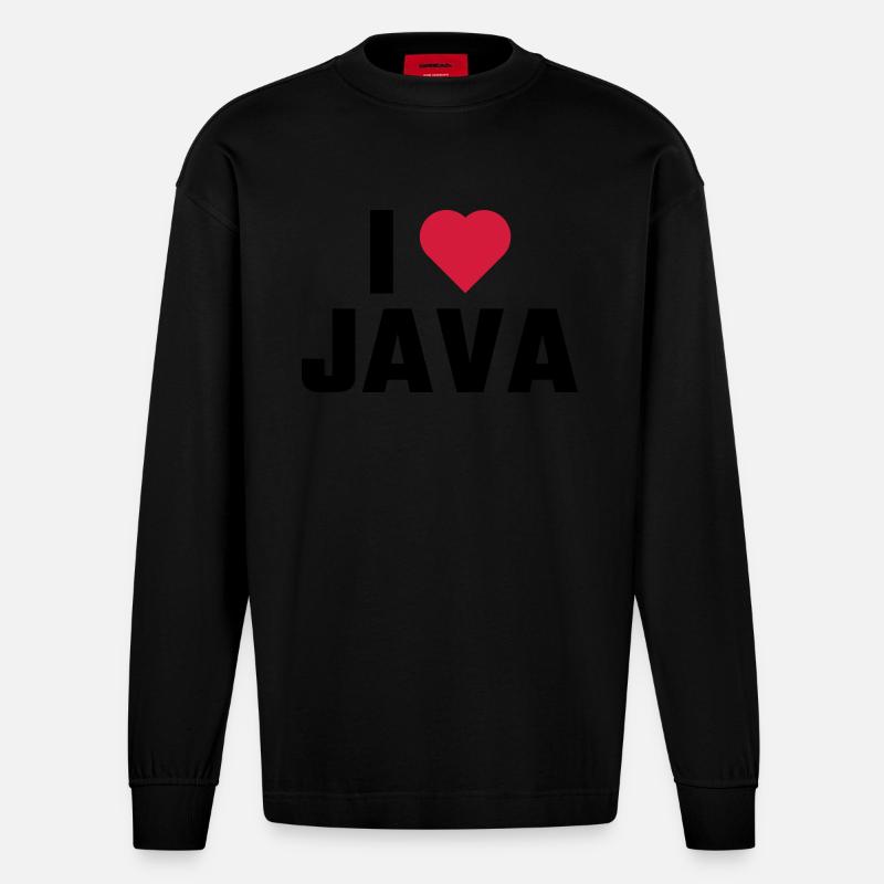J'aime java - Manches longues bio épais oversize fabriqué en UE - SOLID BLACK