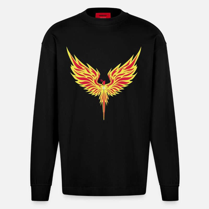 Phenix - Heavyweight Oversized Organic Langarmshirt Made in EU - SOLID BLACK