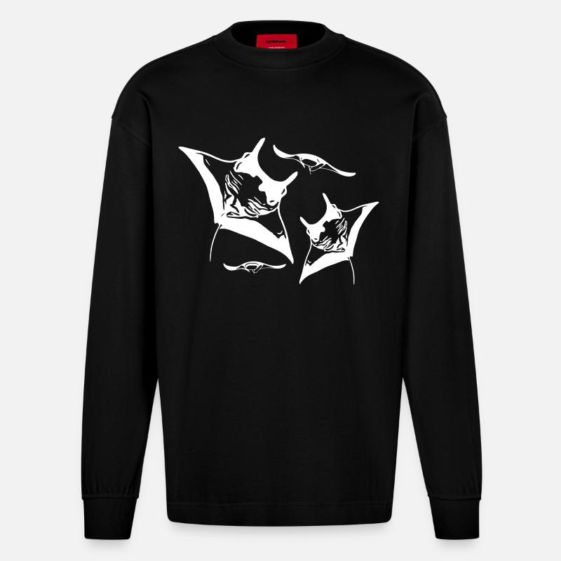 Manta Schwarm - Heavyweight Oversized Organic Langarmshirt Made in EU - SOLID BLACK