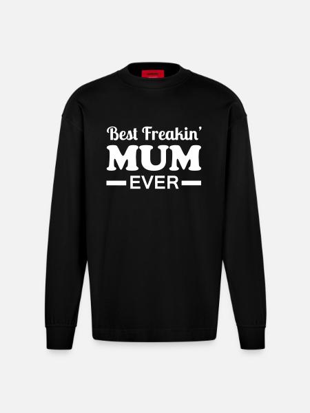 Mum - Heavyweight Oversized Organic Longsleeve Shirt Made in EU - SOLID BLACK