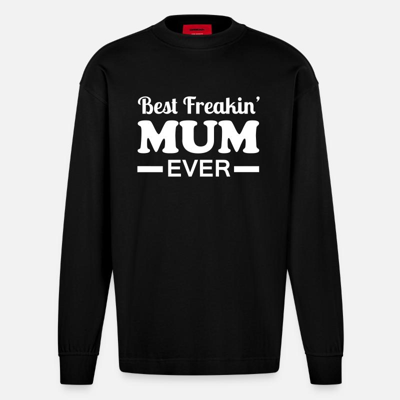 Mum - Heavyweight Oversized Organic Longsleeve Shirt Made in EU - SOLID BLACK