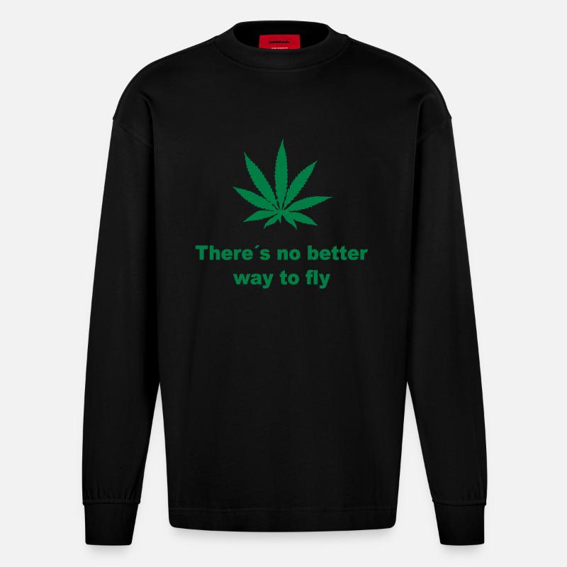 Marihuana - Heavyweight Oversized Organic Langarmshirt Made in EU - SOLID BLACK