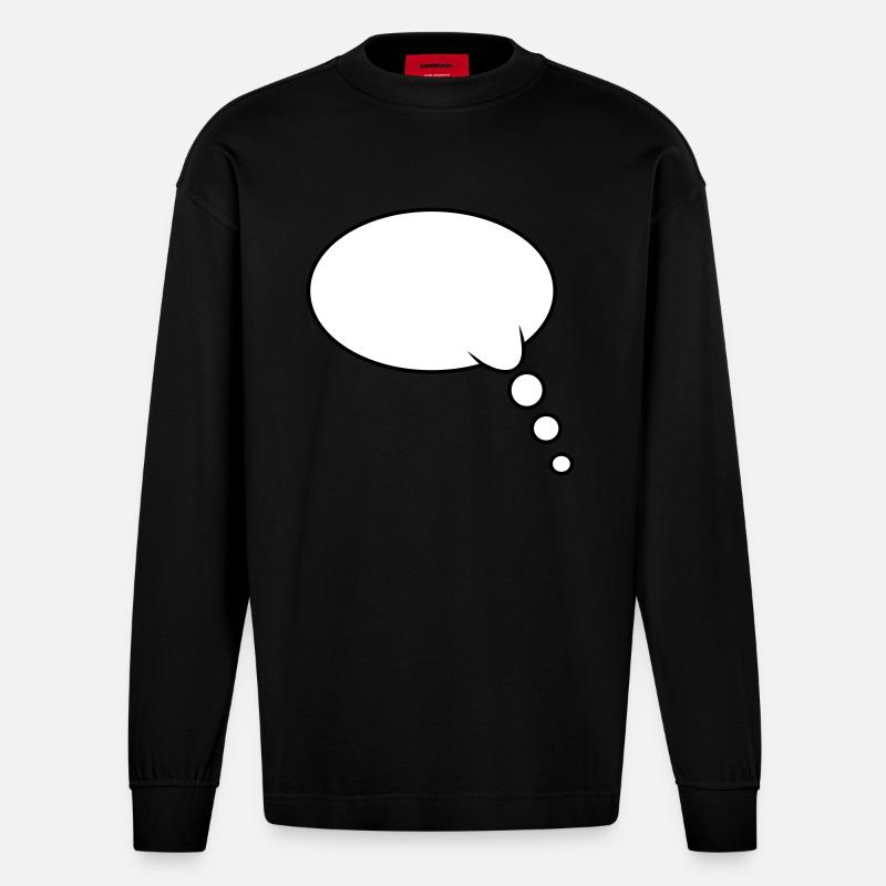 Denkblase Design - Heavyweight Oversized Organic Langarmshirt Made in EU - SOLID BLACK