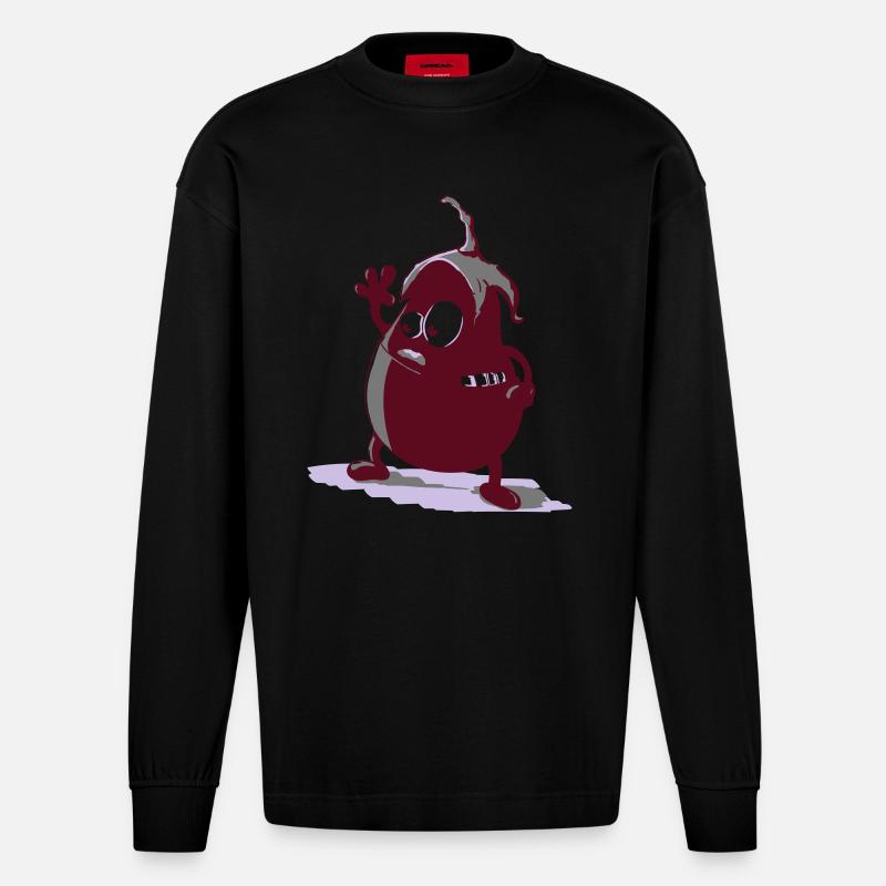 monstre - Manches longues bio épais oversize fabriqué en UE - SOLID BLACK