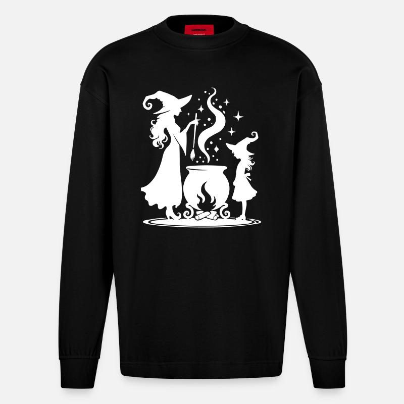 Chaudron de sorcière - Manches longues bio épais oversize fabriqué en UE - SOLID BLACK