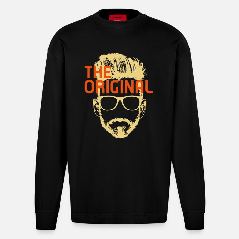 L'ORIGINAL! - Manches longues bio épais oversize fabriqué en UE - SOLID BLACK