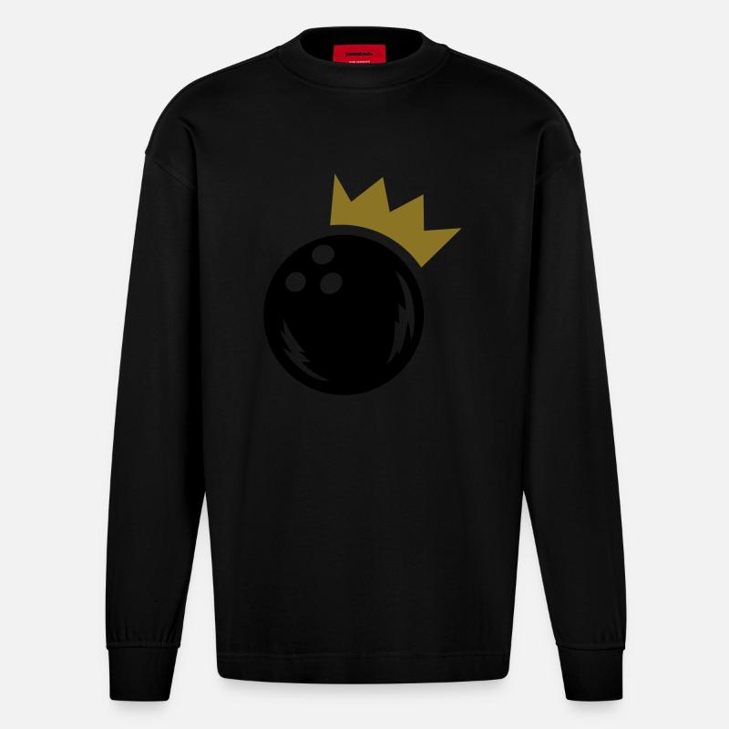 Bowling - Heavyweight Oversized Organic Langarmshirt Made in EU - SOLID BLACK
