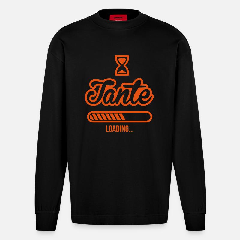 Tante Loading - Heavyweight Oversized Organic Langarmshirt Made in EU - SOLID BLACK