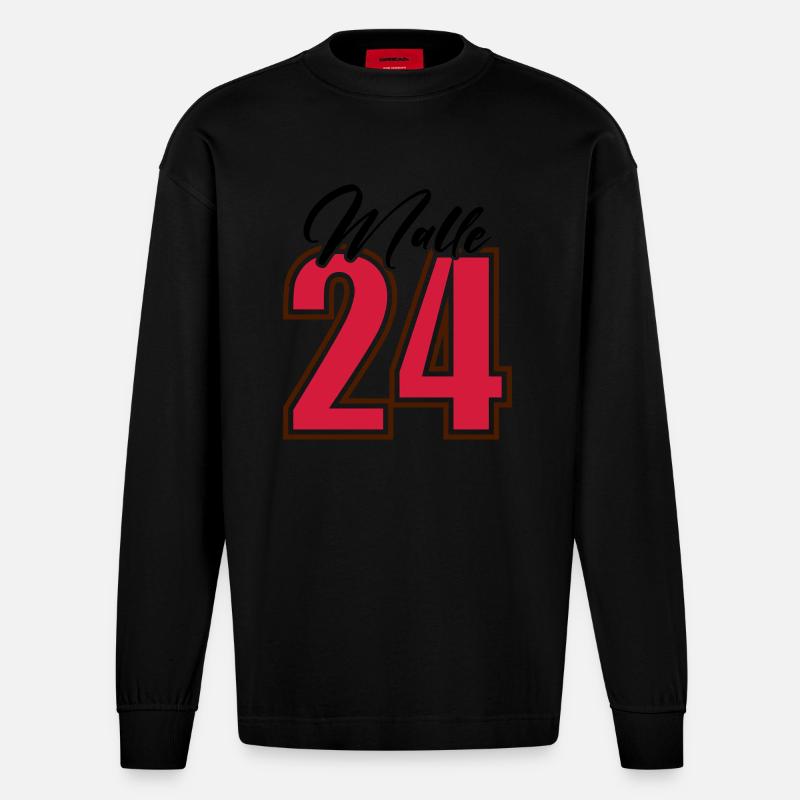 Malle 24 - Heavyweight Oversized Organic Langarmshirt Made in EU - SOLID BLACK