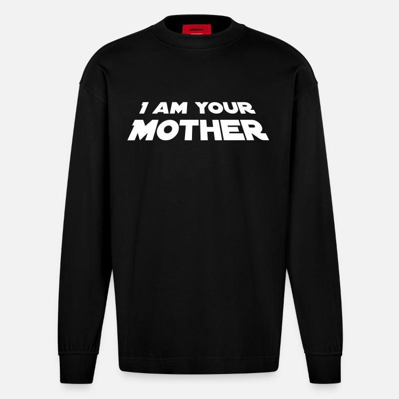 Je suis ta mère - Manches longues bio épais oversize fabriqué en UE - SOLID BLACK