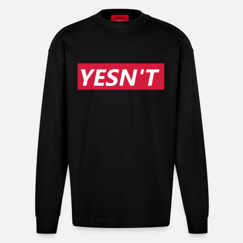 Yesn't - Manches longues bio épais oversize fabriqué en UE - SOLID BLACK