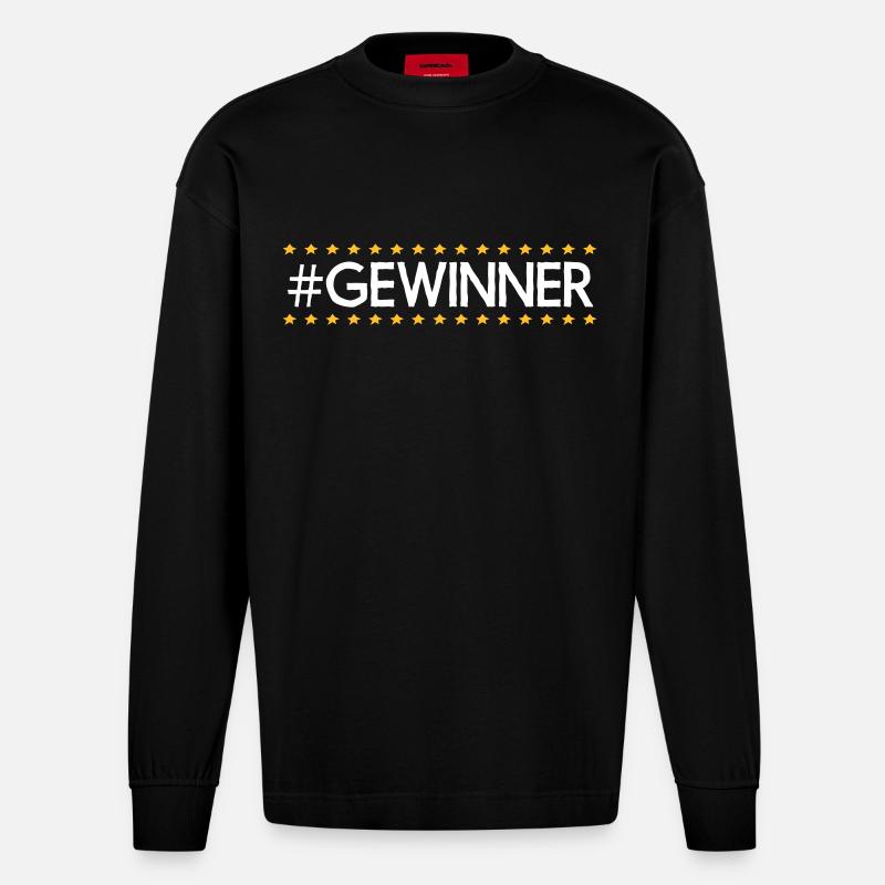 #Gewinner - Heavyweight Oversized Organic Langarmshirt Made in EU - SOLID BLACK