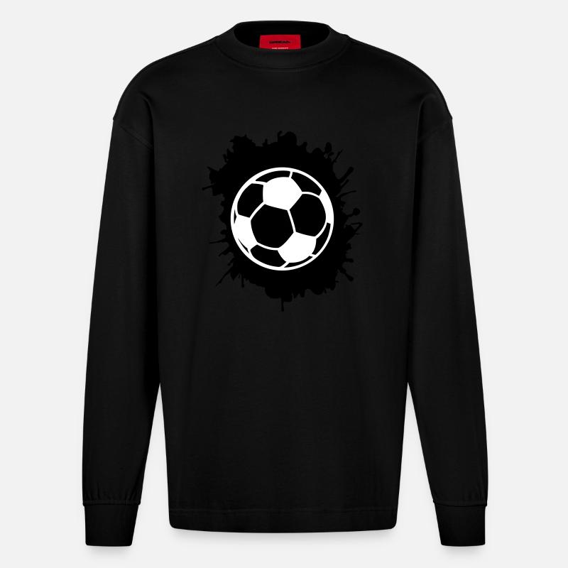 fußball klecks - Heavyweight Oversized Organic Langarmshirt Made in EU - SOLID BLACK