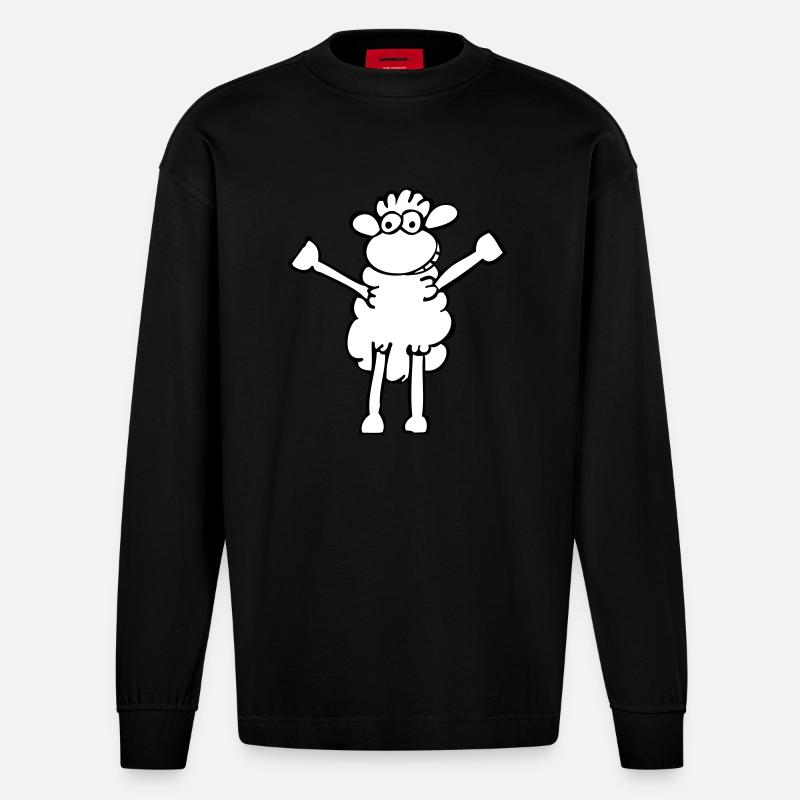 Moppel Schaf Flex - Heavyweight Oversized Organic Langarmshirt Made in EU - SOLID BLACK