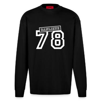 banlieue 78 - Heavyweight Oversized Organic Langarmshirt Made in EU - SOLID BLACK - Vorne
