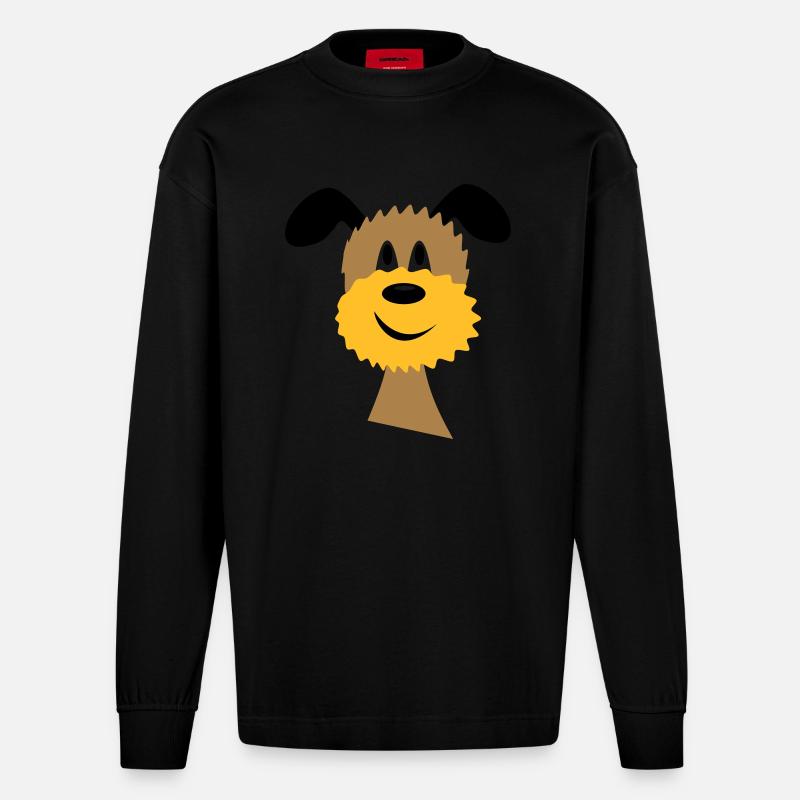 chien - Manches longues bio épais oversize fabriqué en UE - SOLID BLACK