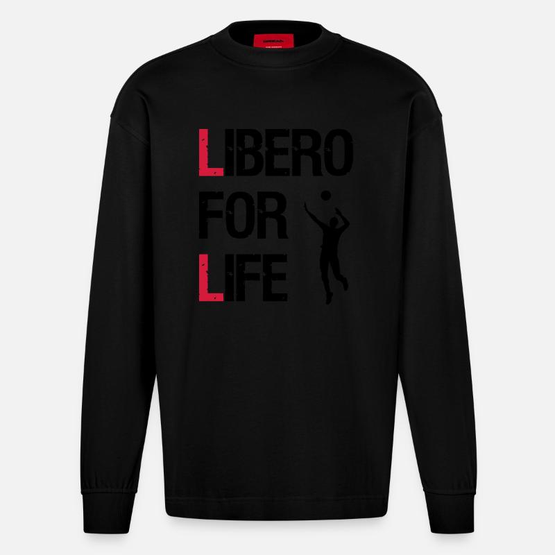 Libero pour la vie - Manches longues bio épais oversize fabriqué en UE - SOLID BLACK