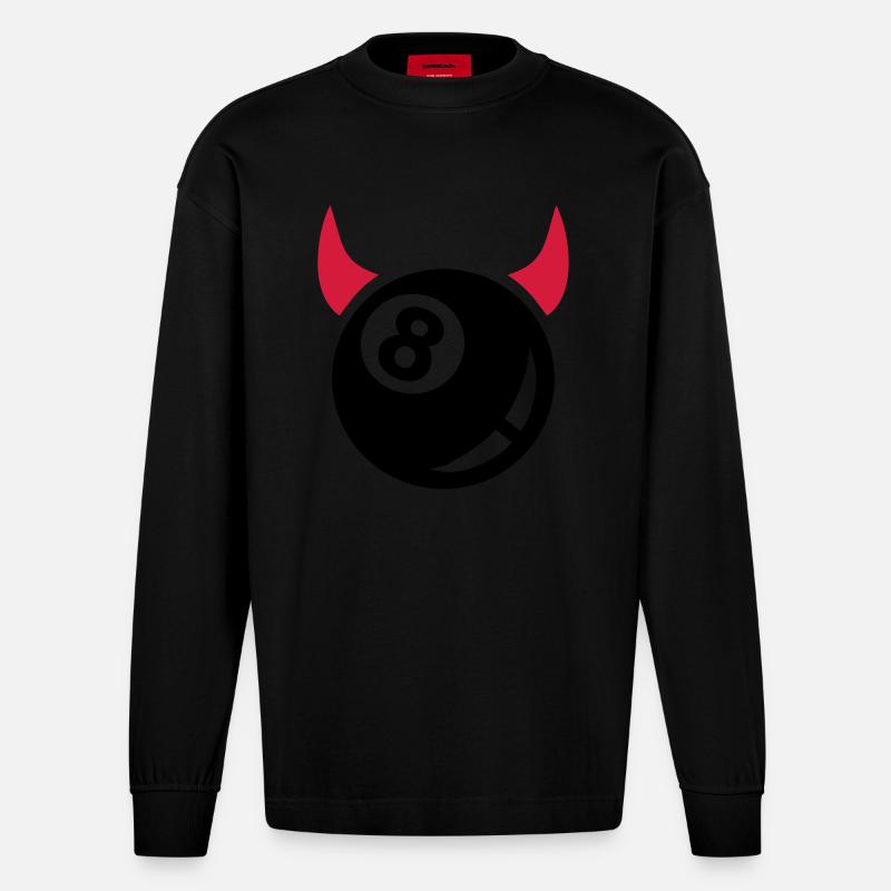 Billard - Heavyweight Oversized Organic Langarmshirt Made in EU - SOLID BLACK