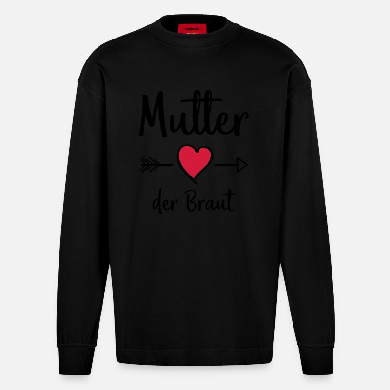 mutter der braut - Heavyweight Oversized Organic Langarmshirt Made in EU - SOLID BLACK