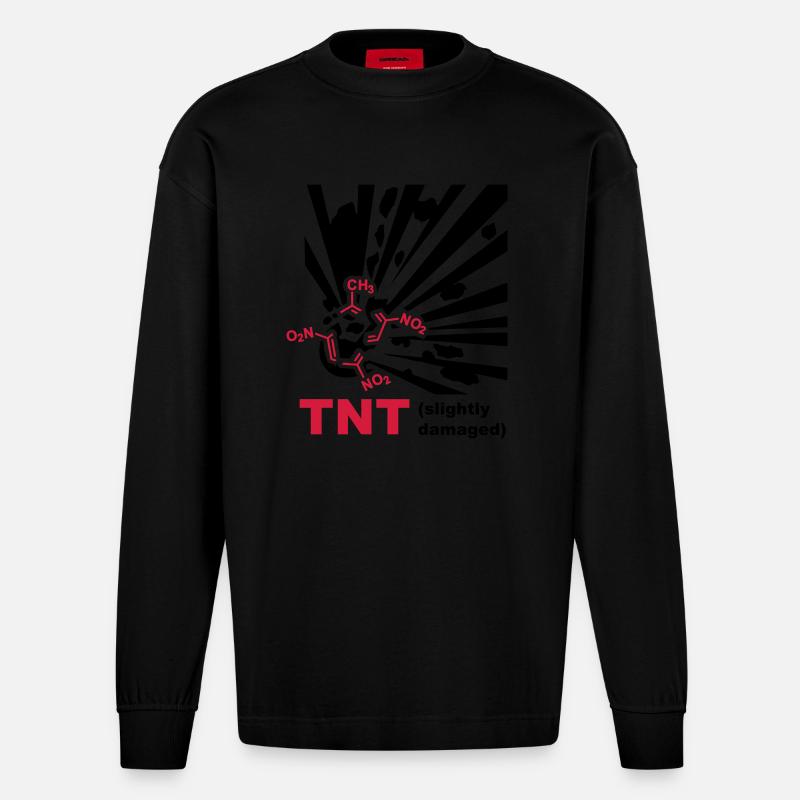 TNT - Explosion - Heavyweight Oversized Organic Langarmshirt Made in EU - SOLID BLACK