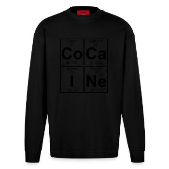 Co-Ca-I-Ne (cocaine) - Full - Manches longues bio épais oversize fabriqué en UE - SOLID BLACK - Devant