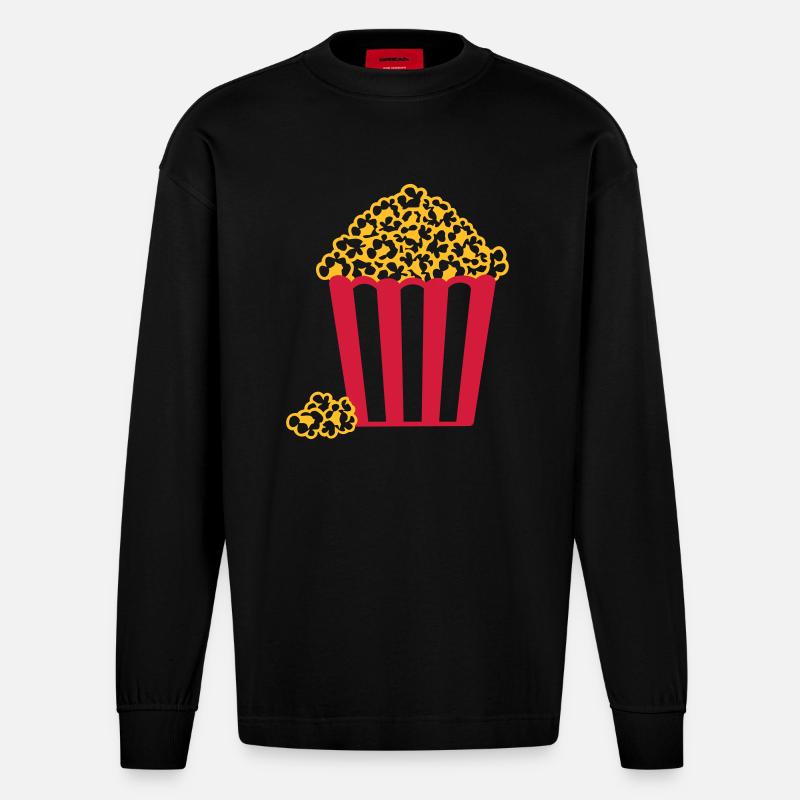 Popcorn - Heavyweight Oversized Organic Langarmshirt Made in EU - SOLID BLACK