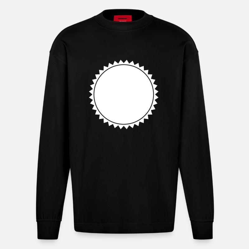 Emblem Leer - Heavyweight Oversized Organic Langarmshirt Made in EU - SOLID BLACK