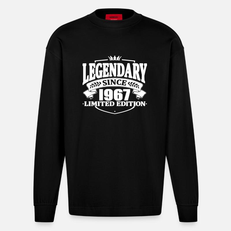 Legendary since 1967 - Heavyweight Oversized Organic Longsleeve Shirt Made in EU - SOLID BLACK