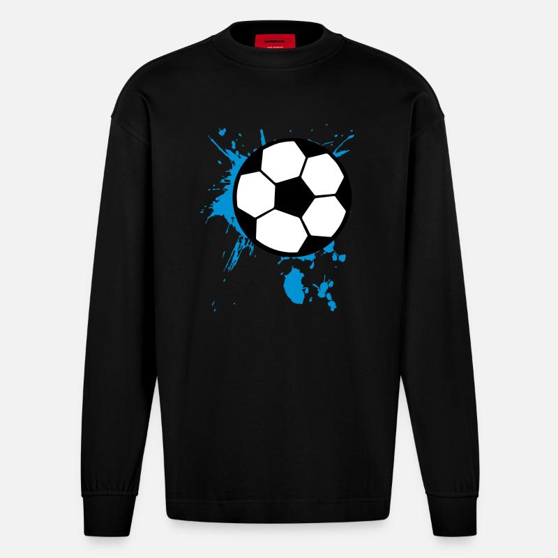 Fußball Soccer 3c - Heavyweight Oversized Organic Langarmshirt Made in EU - SOLID BLACK