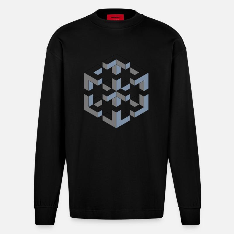 Unmögliche Figur - Heavyweight Oversized Organic Langarmshirt Made in EU - SOLID BLACK