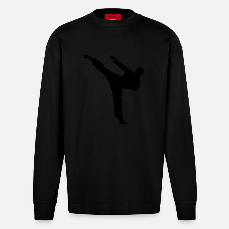 Kickman - Heavyweight Oversized Organic Langarmshirt Made in EU - SOLID BLACK