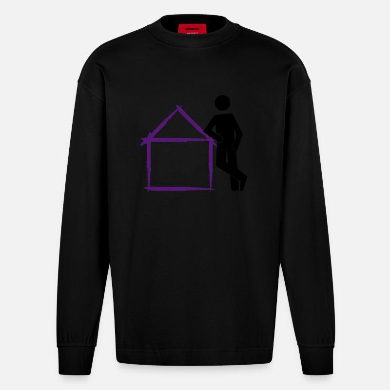 architekt10 - Heavyweight Oversized Organic Langarmshirt Made in EU - SOLID BLACK