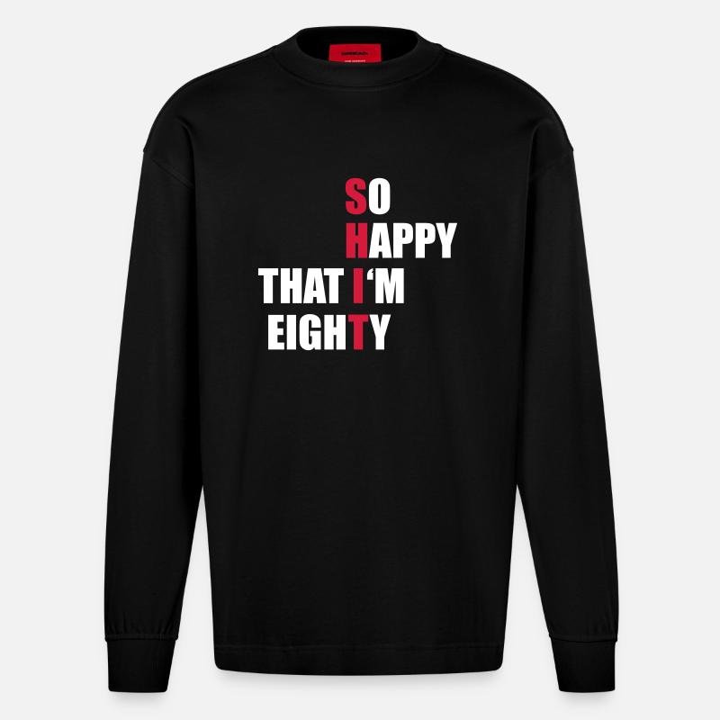 80 - Heavyweight Oversized Organic Langarmshirt Made in EU - SOLID BLACK