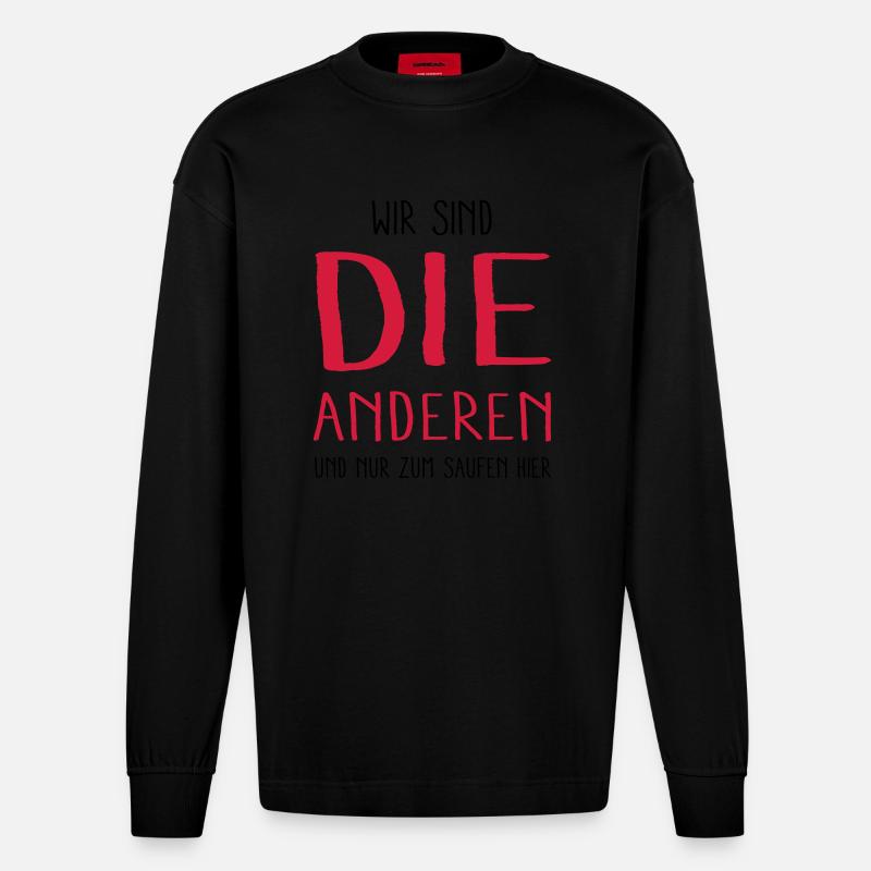 die anderen - Heavyweight Oversized Organic Langarmshirt Made in EU - SOLID BLACK