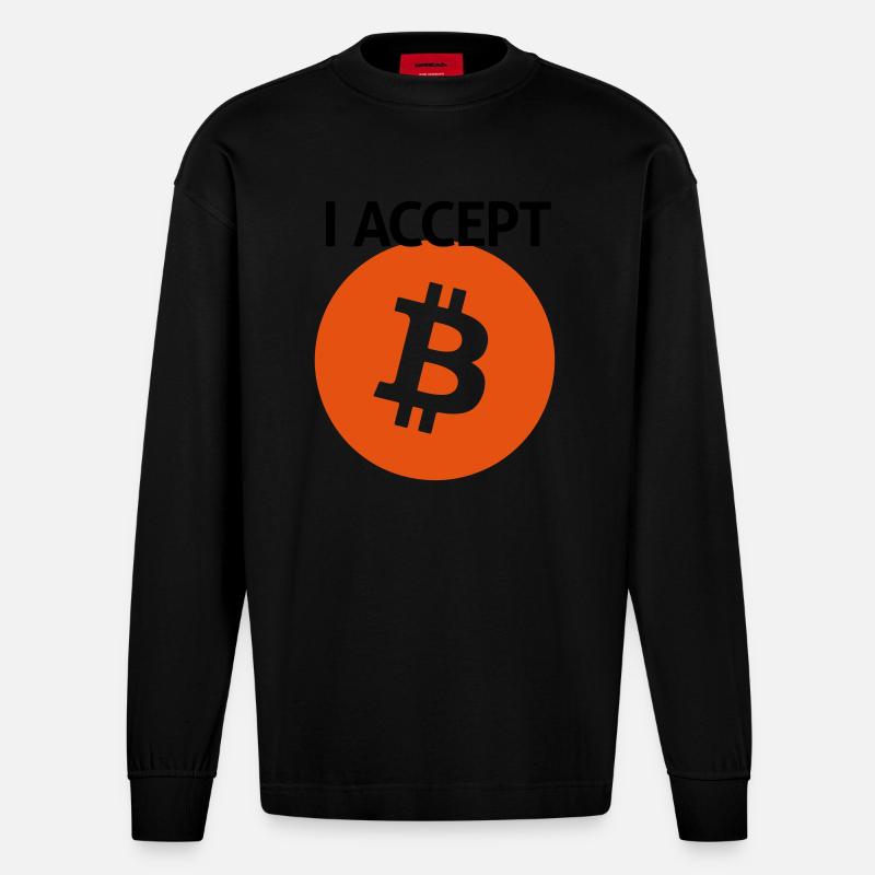 bitcoin - Heavyweight Oversized Organic Langarmshirt Made in EU - SOLID BLACK