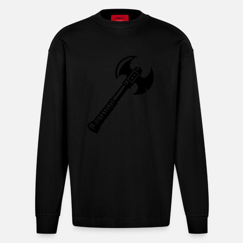axt - Heavyweight Oversized Organic Langarmshirt Made in EU - SOLID BLACK