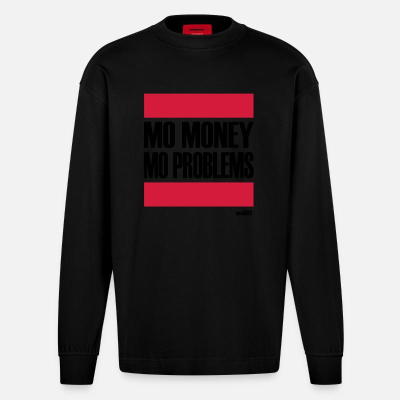 PROBLÈMES PLUS PLUS D'ARGENT - Manches longues bio épais oversize fabriqué en UE - SOLID BLACK