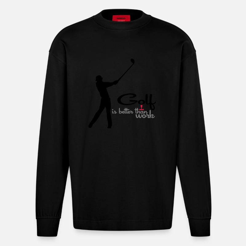 Golf - Heavyweight Oversized Organic Langarmshirt Made in EU - SOLID BLACK