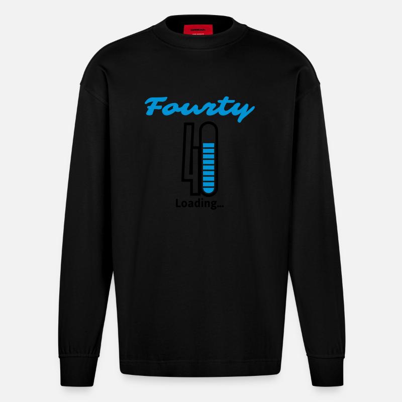 Fourty Loading... - Heavyweight Oversized Organic Langarmshirt Made in EU - SOLID BLACK