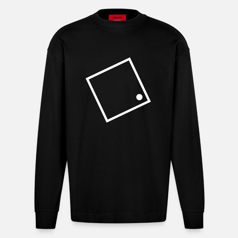 Projekt Ü Logo - Heavyweight Oversized Organic Langarmshirt Made in EU - SOLID BLACK