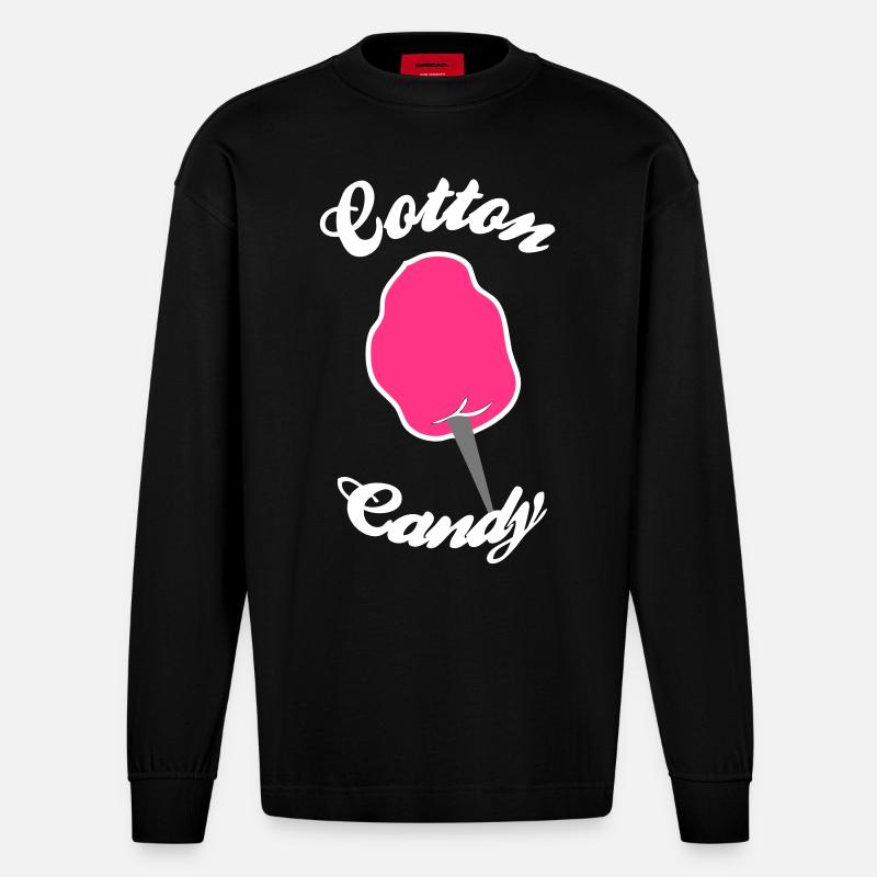 cotton candy - Manches longues bio épais oversize fabriqué en UE - SOLID BLACK