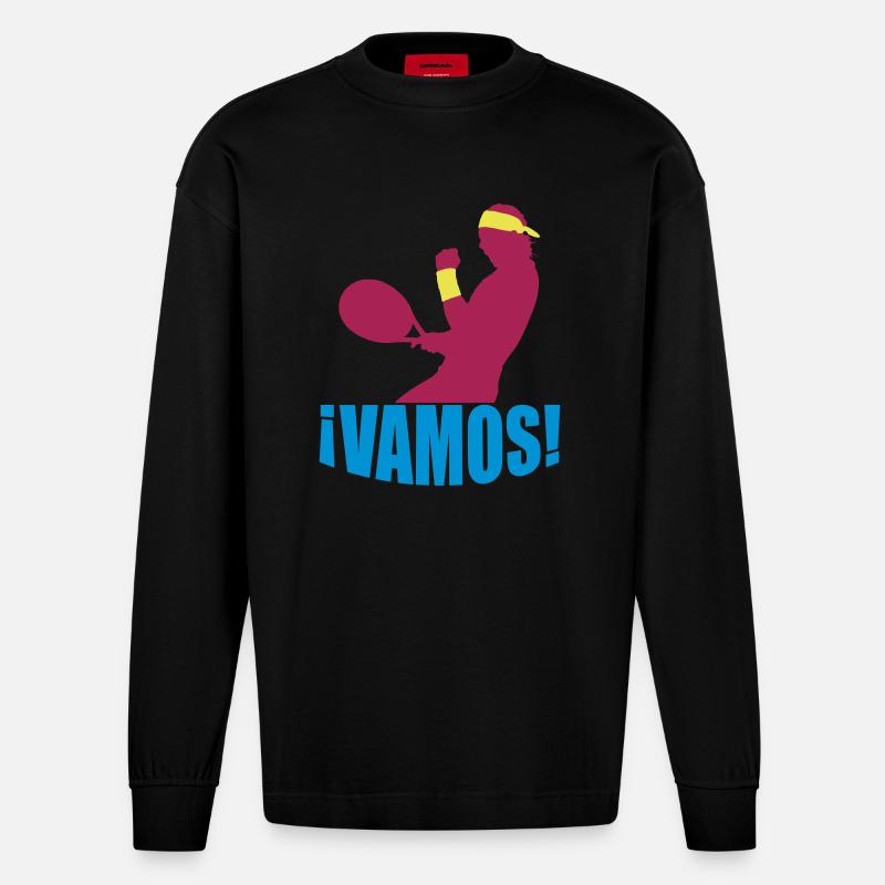 ¡VAMOS! - Heavyweight Oversized Organic Langarmshirt Made in EU - SOLID BLACK
